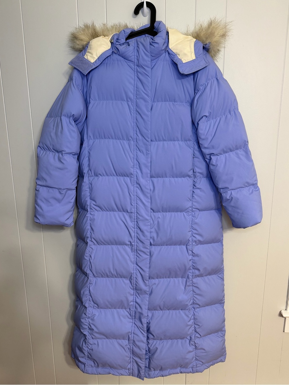 LL Bean Ultrawarm Long Down Coat Puffer Parka Periwinkle Large Petite L